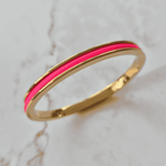 Flamingo Pink Gypsea Hair Ties in gold bangle