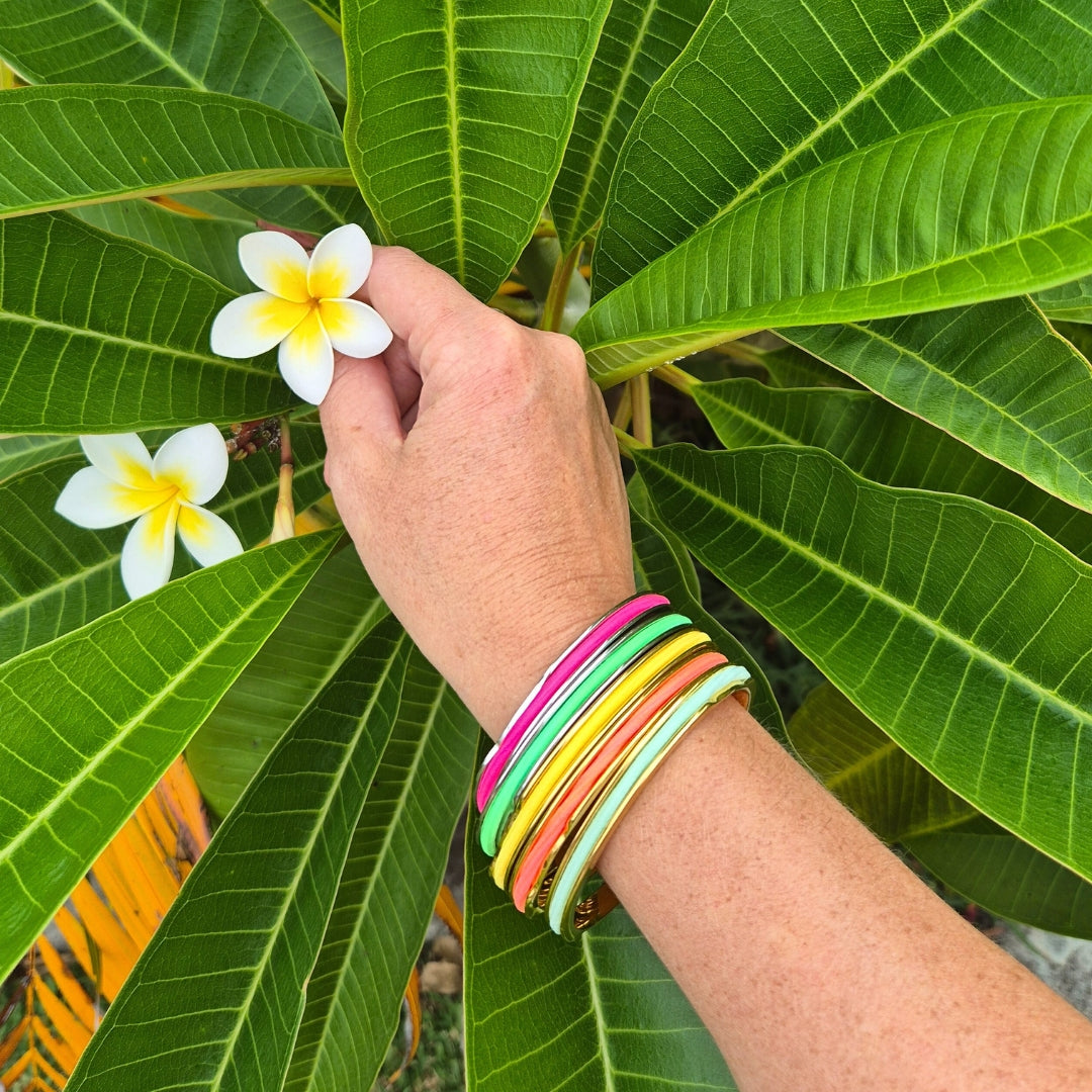 Fluro Hair Ties in a Gypsea Loop Hair Tie Bangle