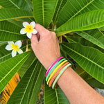 Fluro Hair Ties in a Gypsea Loop Hair Tie Bangle
