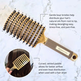 Gypsea Loop Detangle brush with boar bristles and vented paddle for hair dryer 