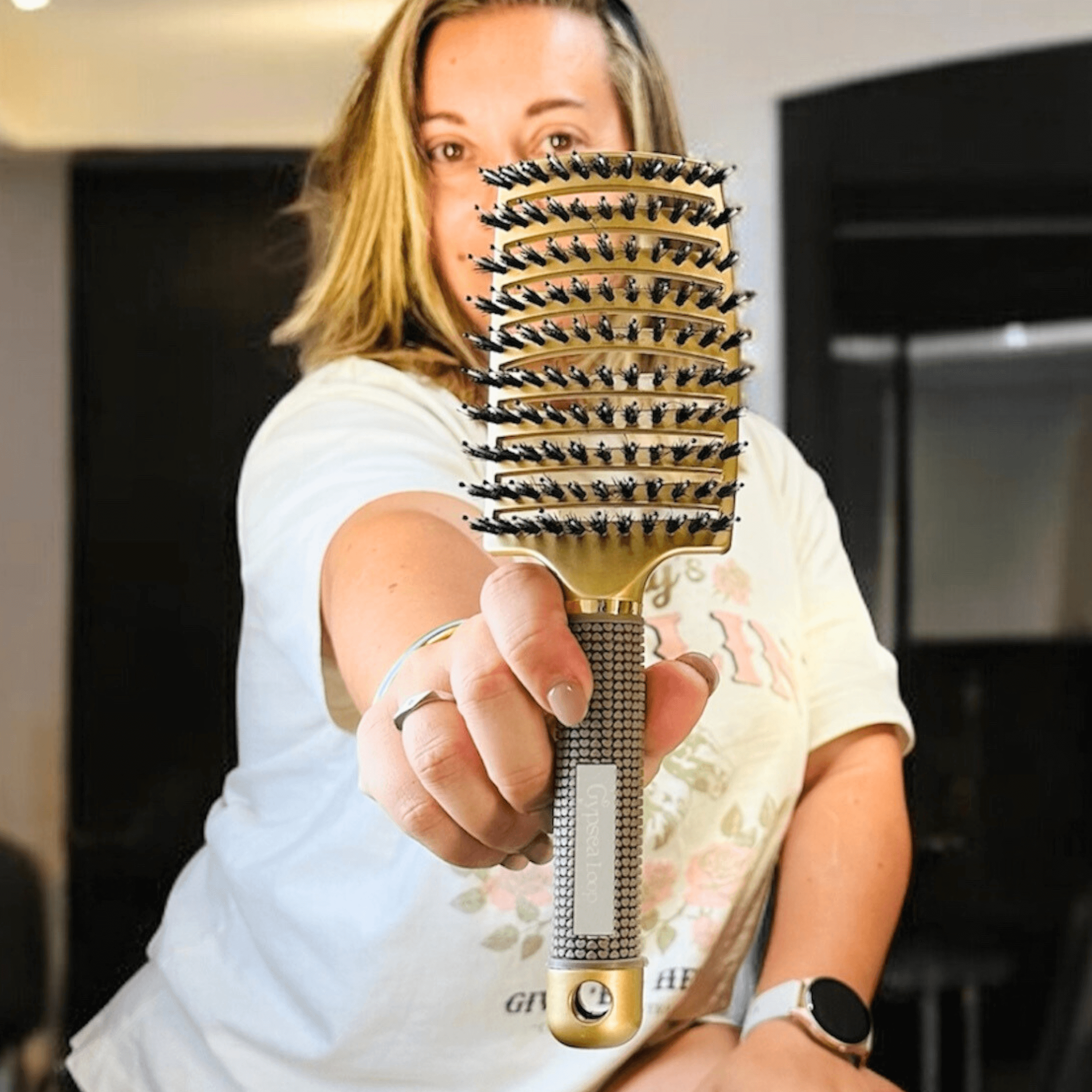 Gold hair Brush by Gypsea Loop