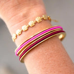 Gypsea loop Hair Tie Bangle Pinks on gold