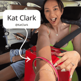 Kat Clark wearing a hair tie bangle with Flamingo Pink Gypsea Hair Ties