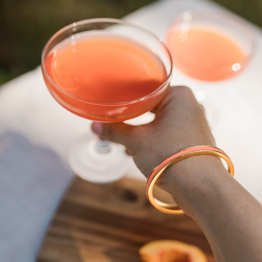 Cheers, Gypsea Loop Bangle is the new must have accessory, Gold hair tie bangle with orange hair tie