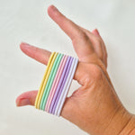 Pretty pastel Yellow, Blue, Pink, Purple and white for your hair tie bangle