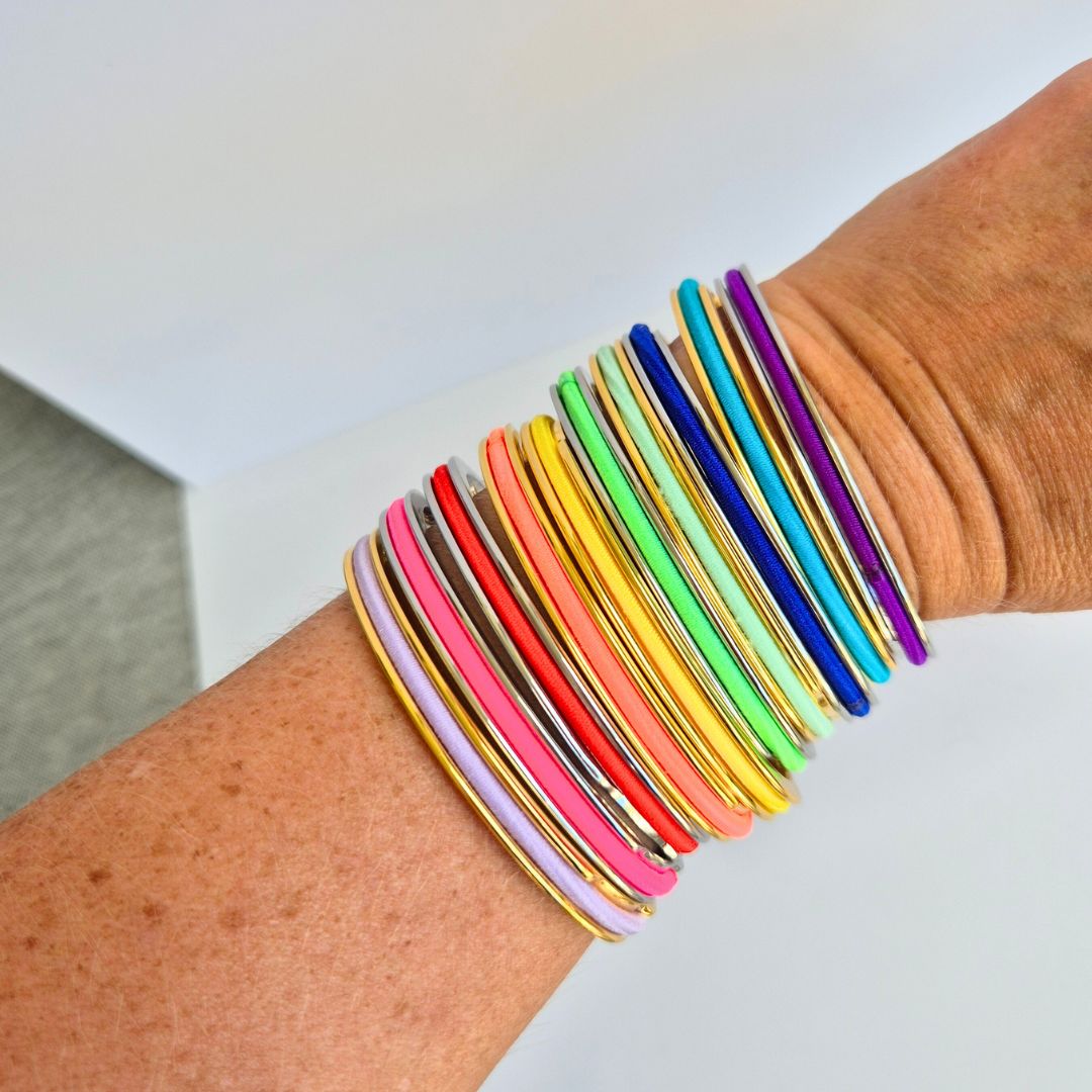 Rainbow pack of hair ties gypsea loop hair tie bangles 