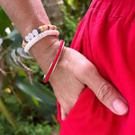 Red hair tie in gypsea loop hair tie bangle