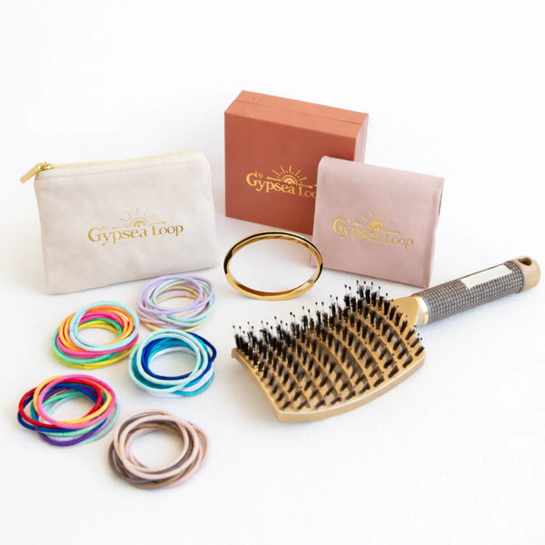 The ultimate bundle Gypsea loop bangle, brush, ties and keep case